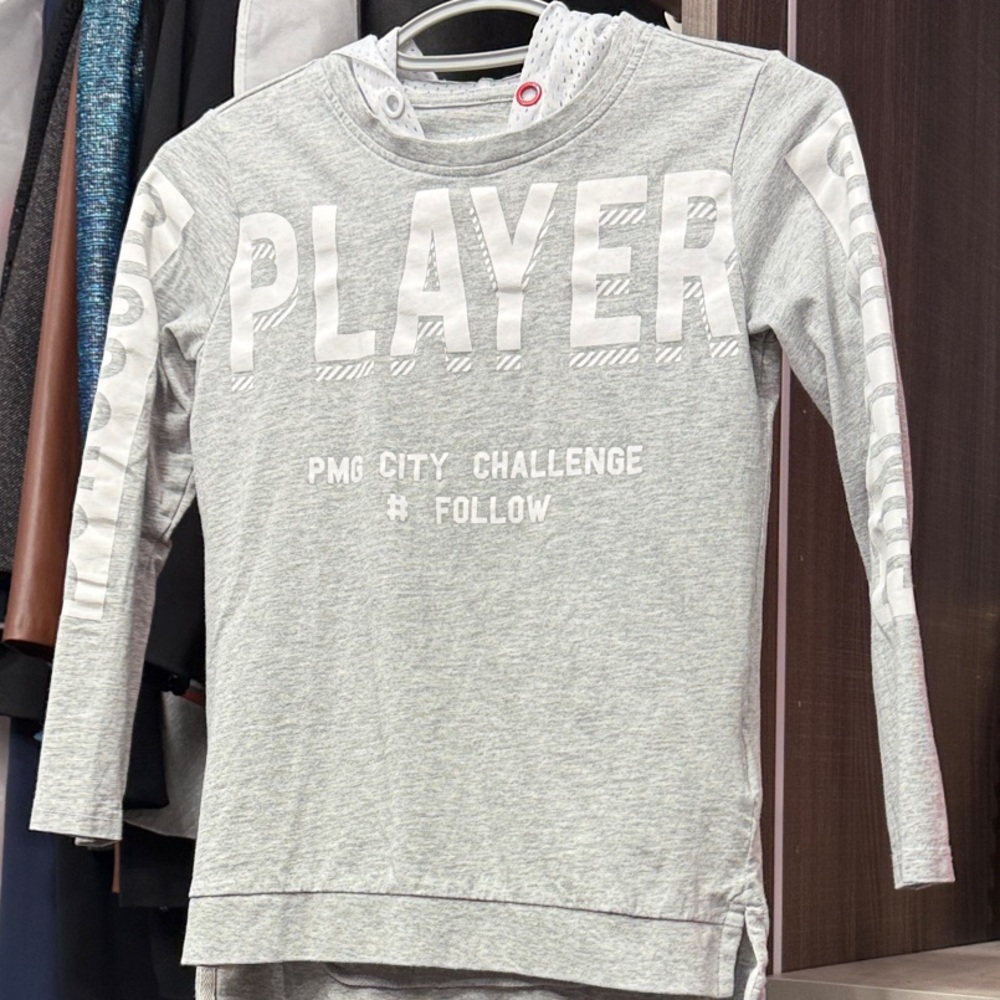 Primigi Gray Long Sleeve Tee with Player Graphic
